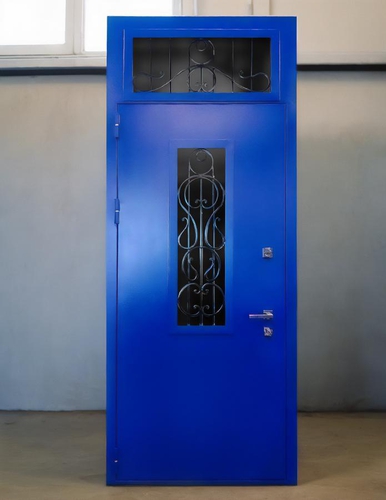 Синяя порошковая дверь